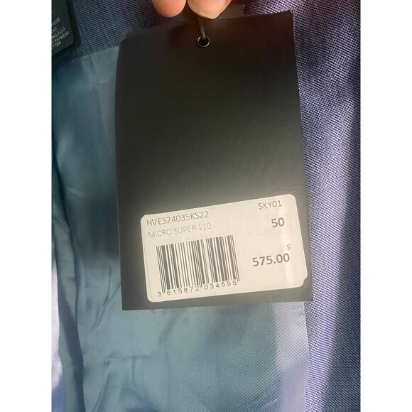 The Kooples Micro Super 110 Sky Blue Wool Blazer Jacket EU 50 (US 40) - Picture 7 of 10